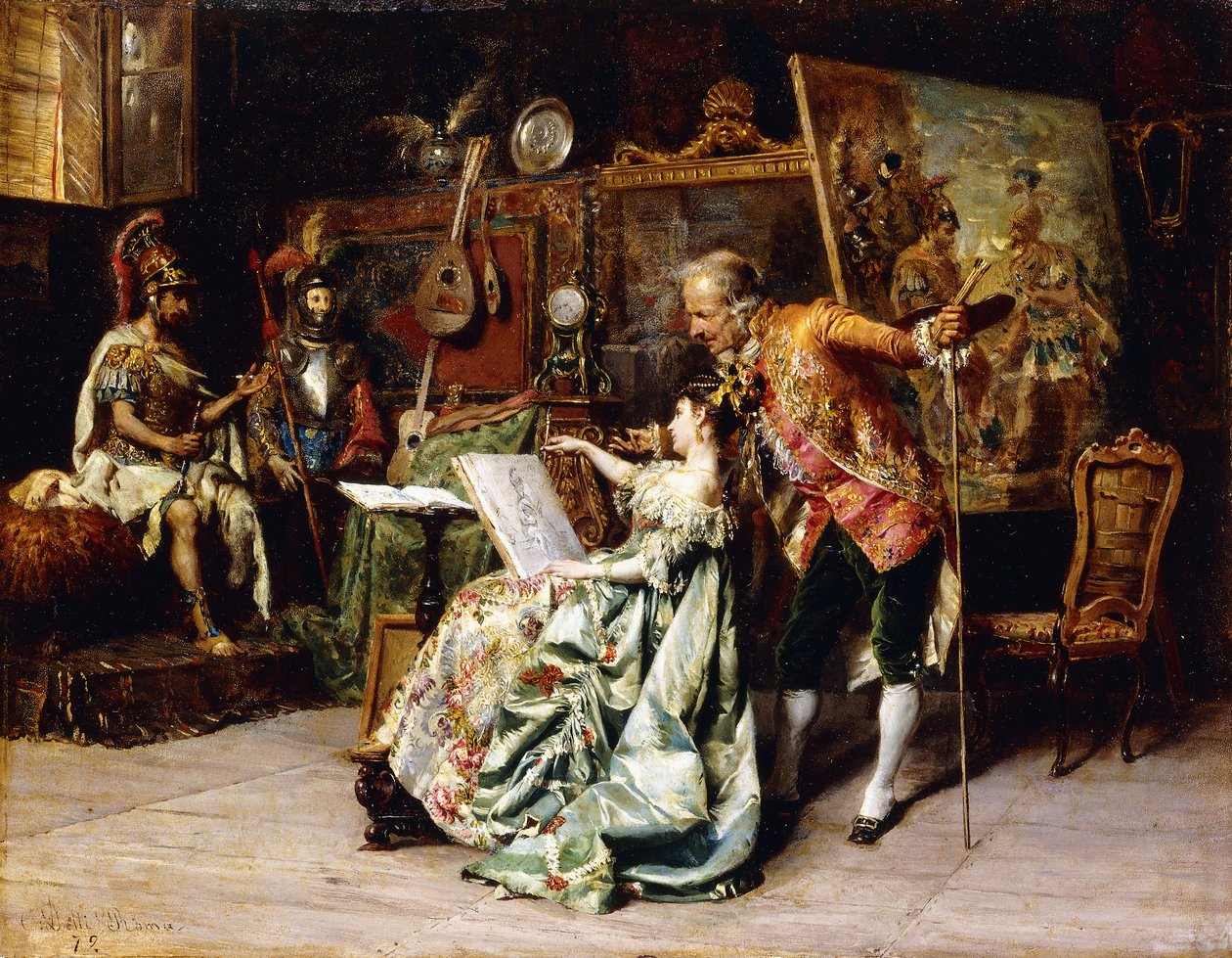 A Művész Stúdióban, 1872 alkotó: Cesare Auguste Detti