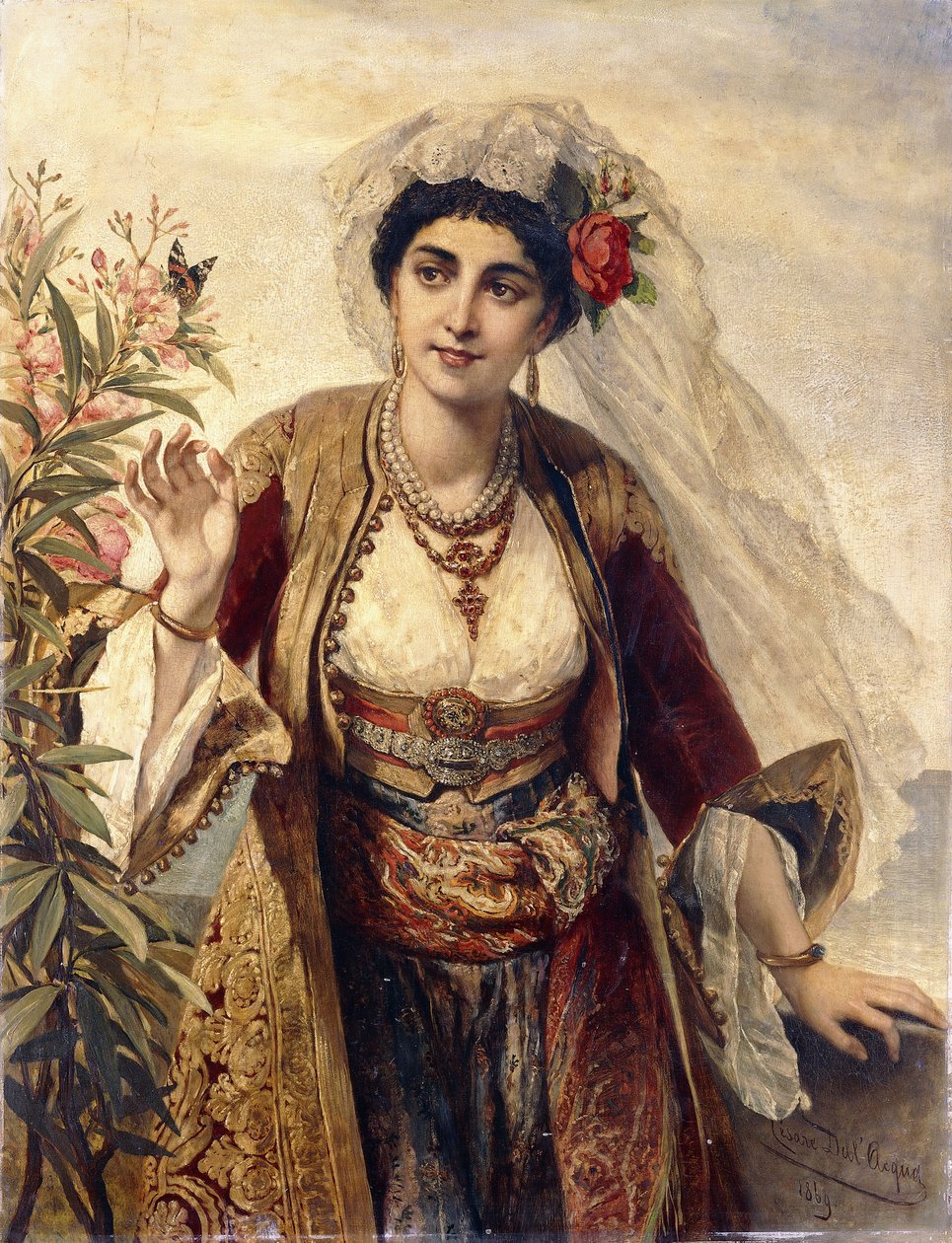 Egy egzotikus szépség, 1869 alkotó: Cesare Felix dell Acqua