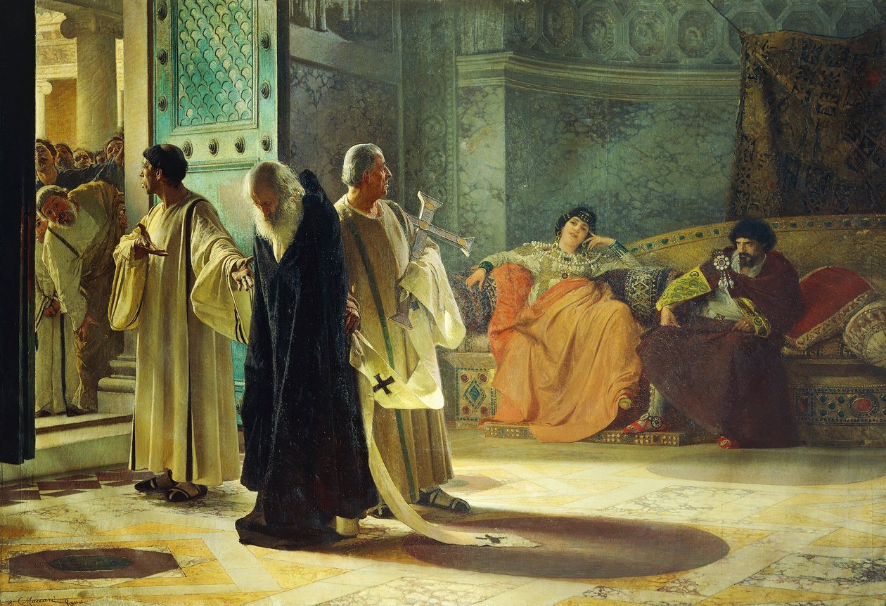 Silverio pápa letétele, 537, olaj, vászon, Cesare Maccari (1840-1919) alkotó: Cesare Maccari