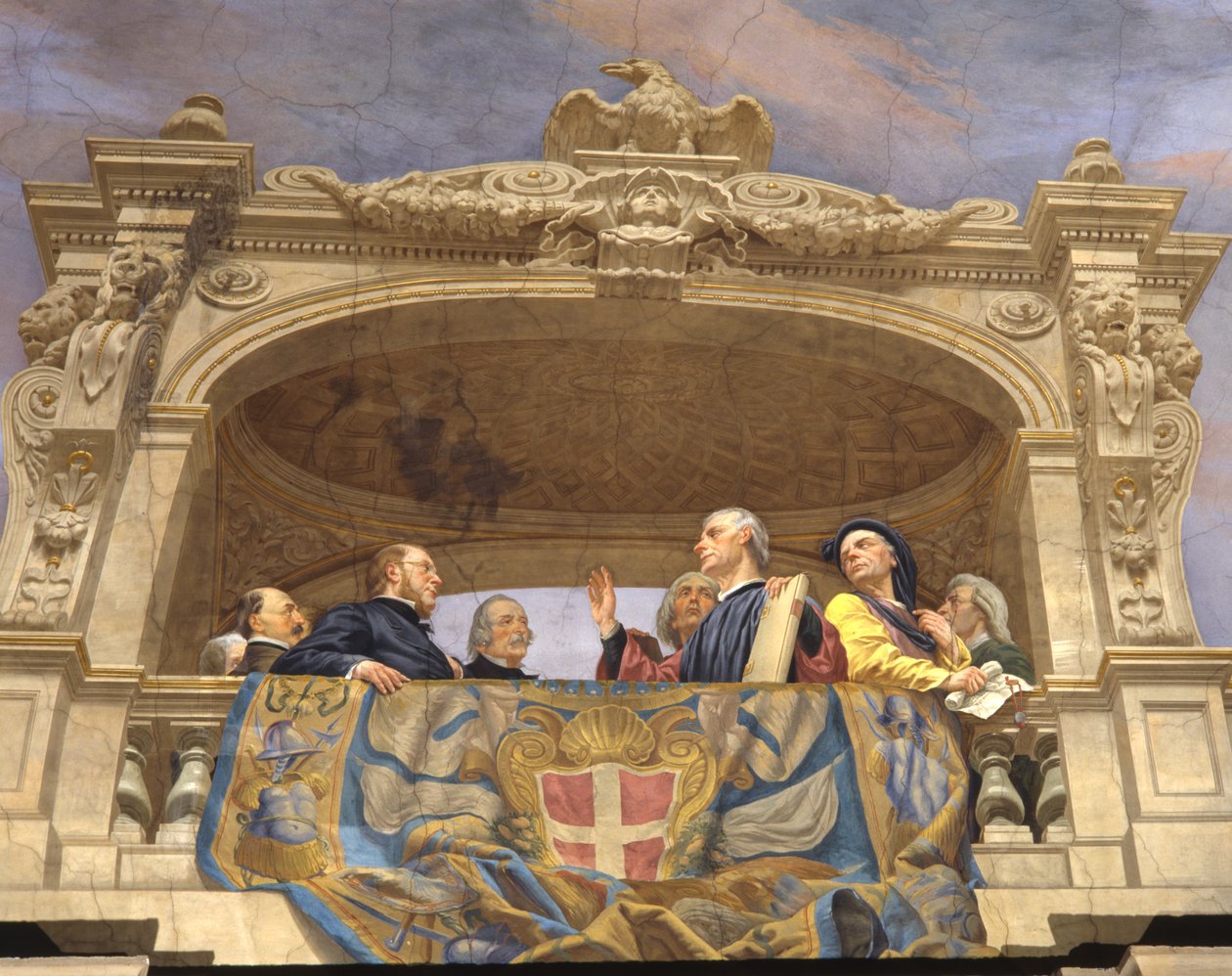 Macchiavelli, A. Gentili, Pier Capponi és Cavour (a 3433390 részlete) alkotó: Cesare Mariani