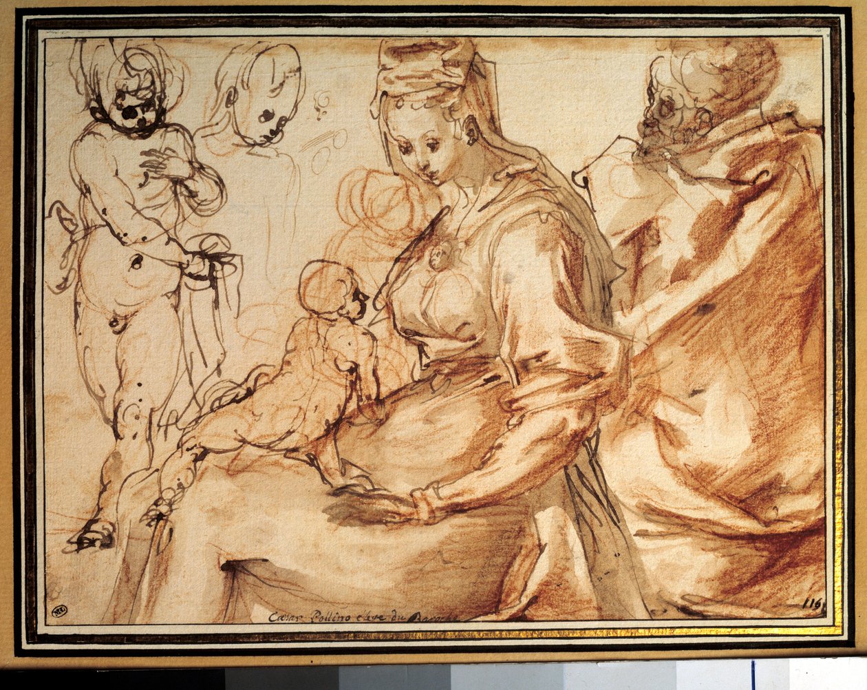 A szent Lavis család tintája, tolla és vére Cesare Pollinitől (1560 körül-1630 körül) 17. századi Párizs, Louvre Múzeum. alkotó: Cesare Pollini
