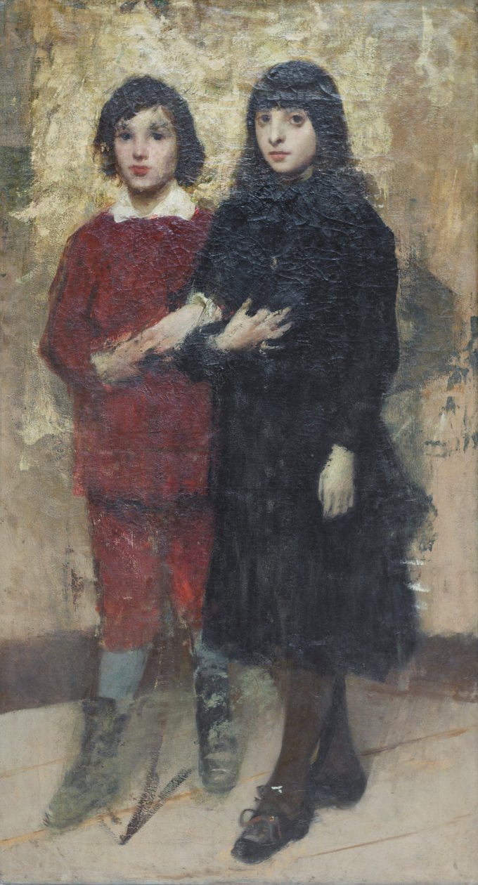 Két unokatestvér, Cesare Tallone (olaj, vászon) alkotó: Cesare Tallone