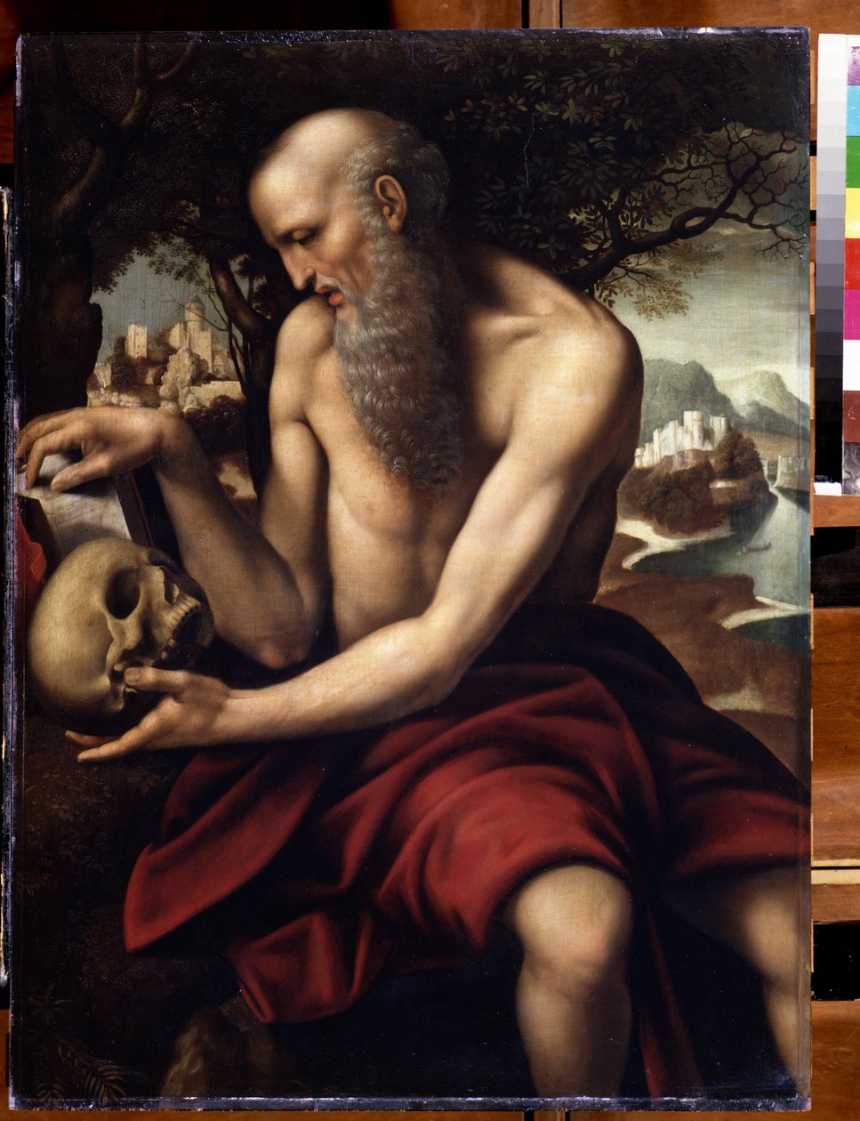 "Szent Jeromos ábrázolása" (vanite) Cesare da Sesto (1477-1523) 16. századi Puskin Múzeum, Moszkva alkotó: Cesare da Sesto
