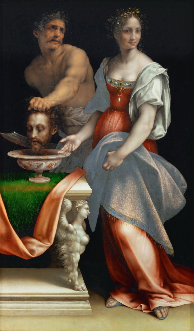 Salome Keresztelő János fejével - Cesare da Sesto (1477-1523). Olaj, fa, kb 1512-1516. Mérete: 136,5x79,6 cm. Művészettörténeti Múzeum, Vienne alkotó: Cesare da Sesto