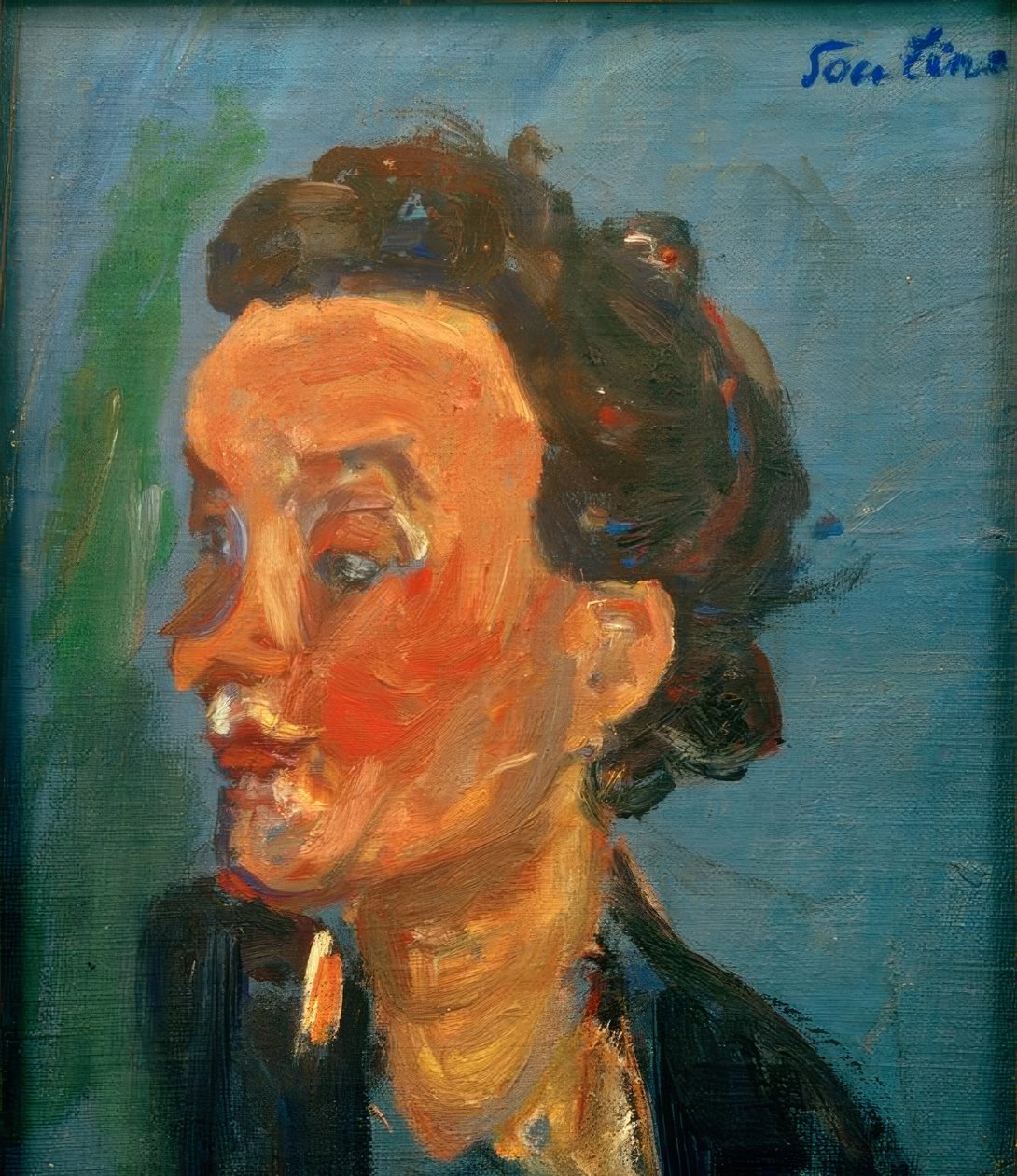 A fiatal angol nő kékben (Junge Engländerin a Blauban) alkotó: Chaim Soutine
