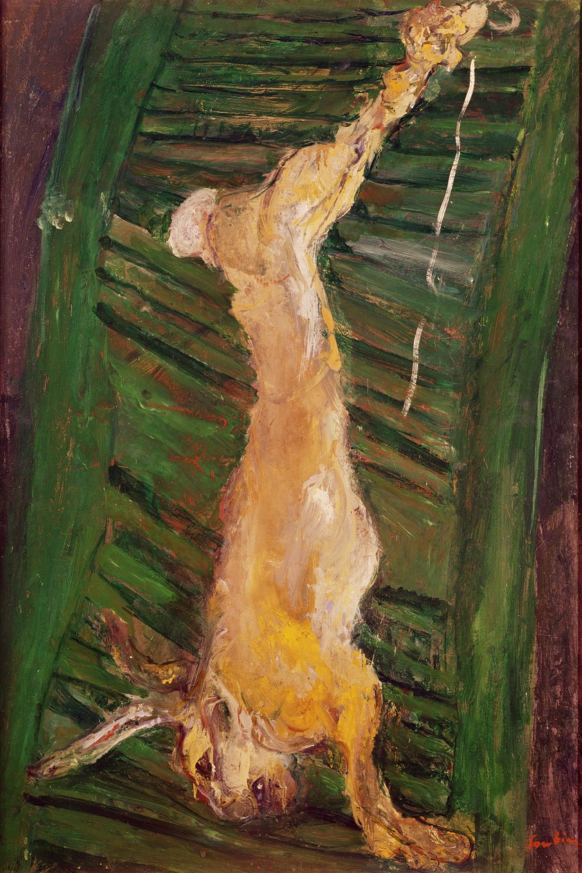Nyúl zöld redőnyön, 1924-25 körül alkotó: Chaim Soutine