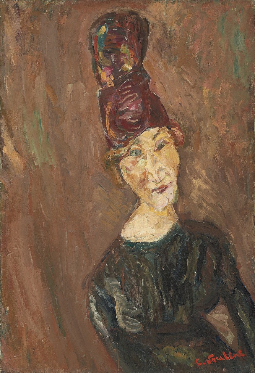 A nagykalapos nő, 1919 körül alkotó: Chaim Soutine