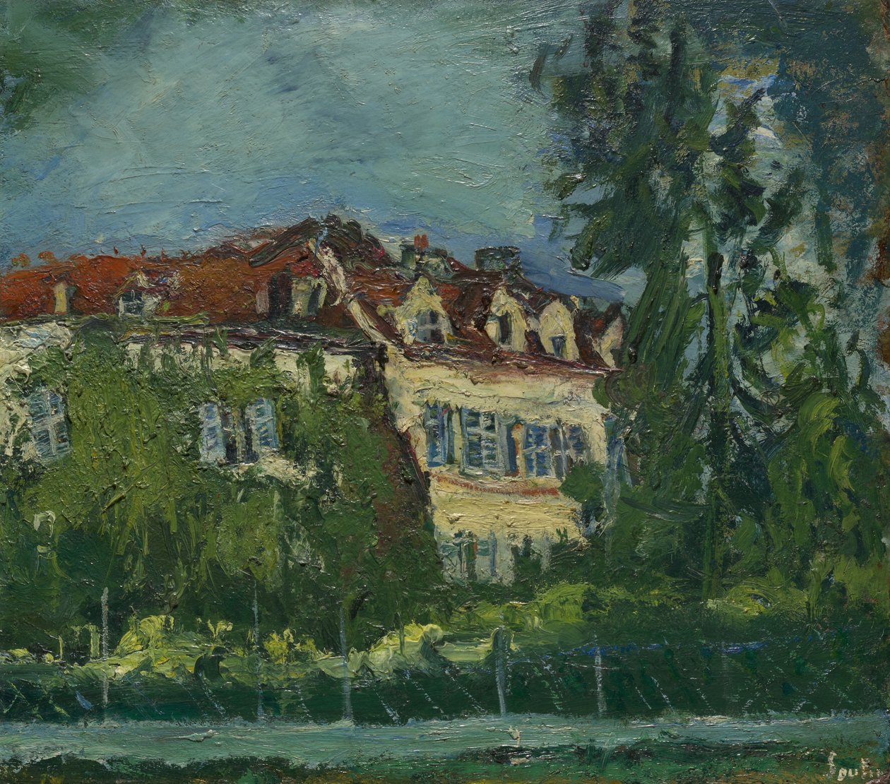 Táj házzal, 1934 körül alkotó: Chaim Soutine