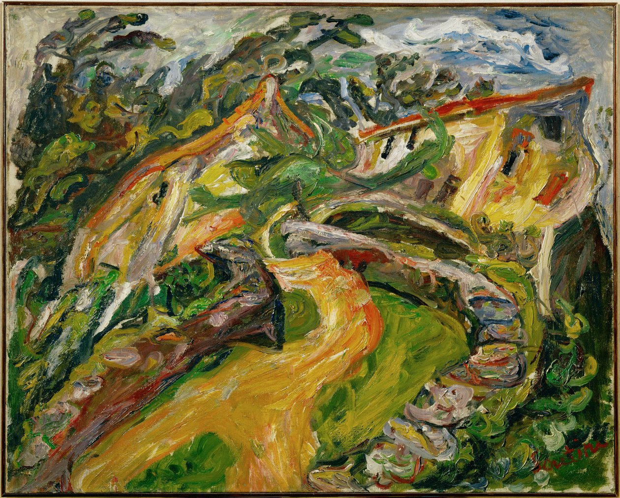 Tájkép emelkedő úttal (festmény vászonra) alkotó: Chaim Soutine