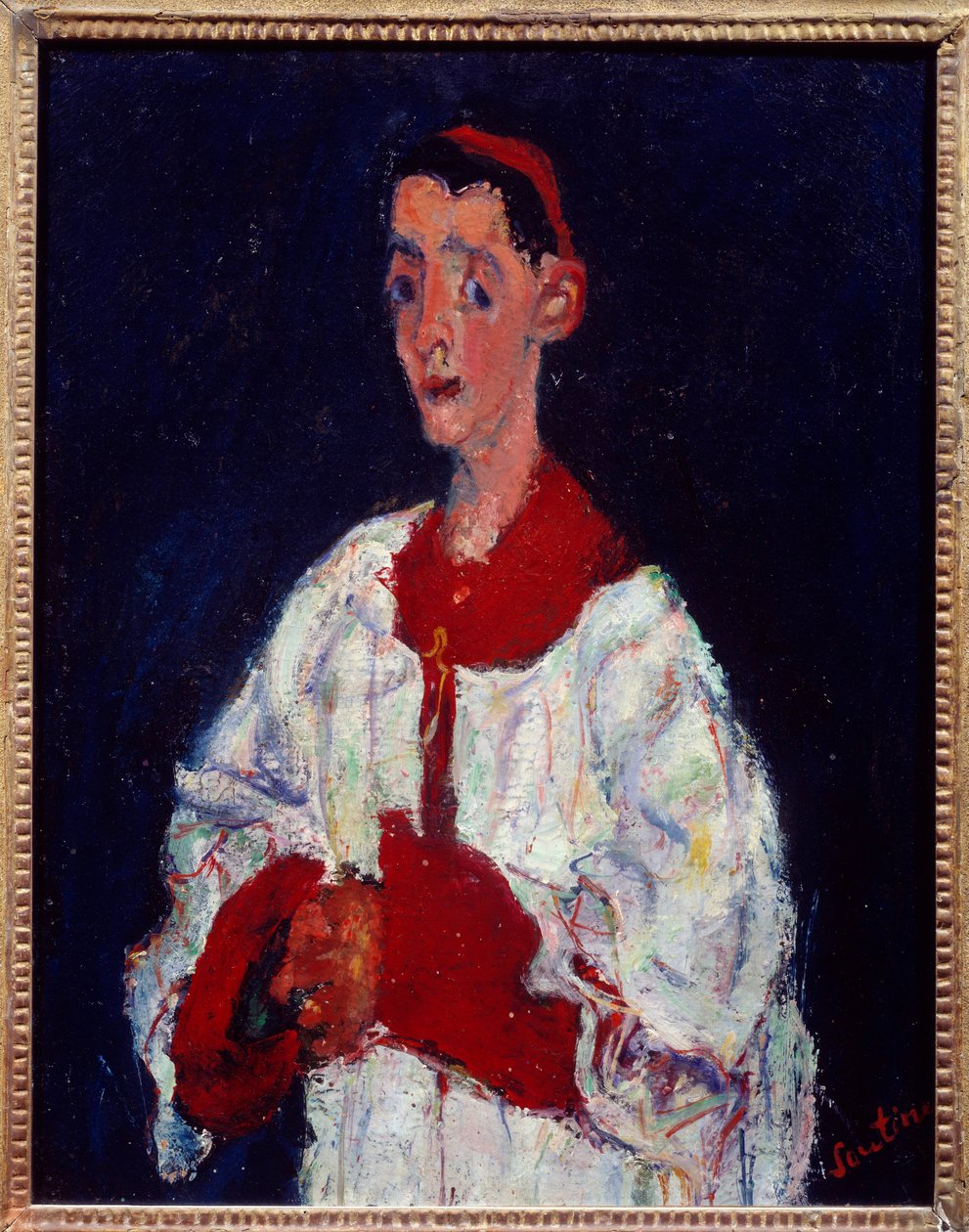 A kórusfiú Chaim Soutine festménye (1894-1944) 20. század V. 0,63x0,5 m Párizs, Orangerie Múzeum alkotó: Chaim Soutine