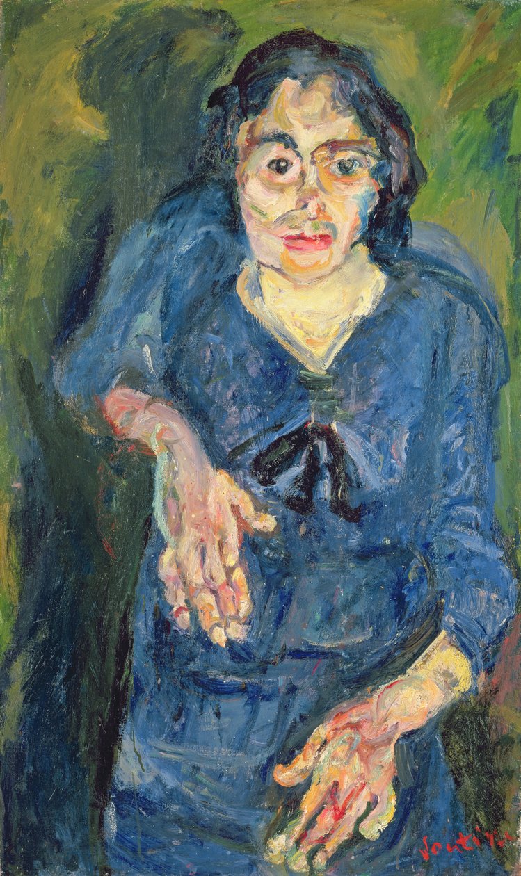 Portré – kék ruhás nő alkotó: Chaim Soutine