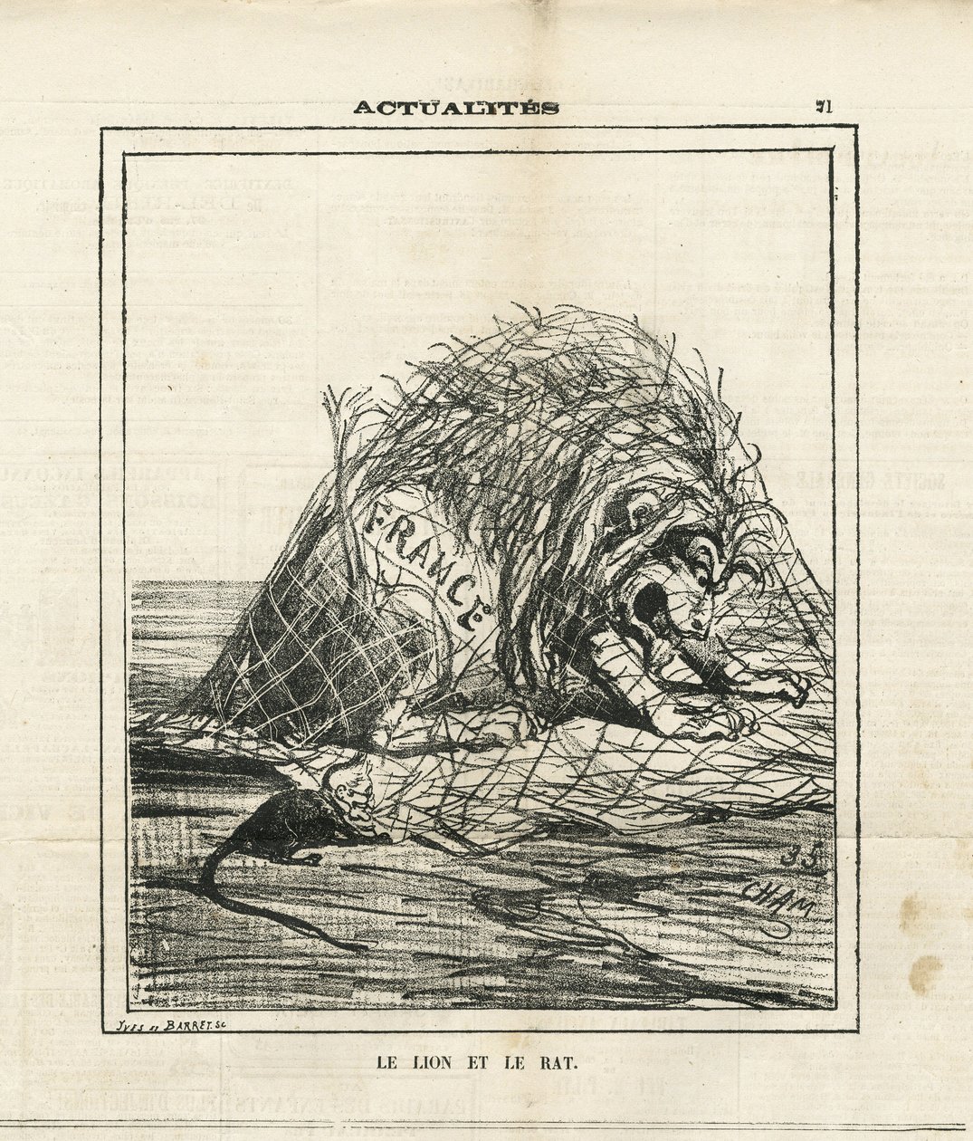 Illusztráció Chamről (1819-1879) Le Charivariban alkotó: Amédée de Noé