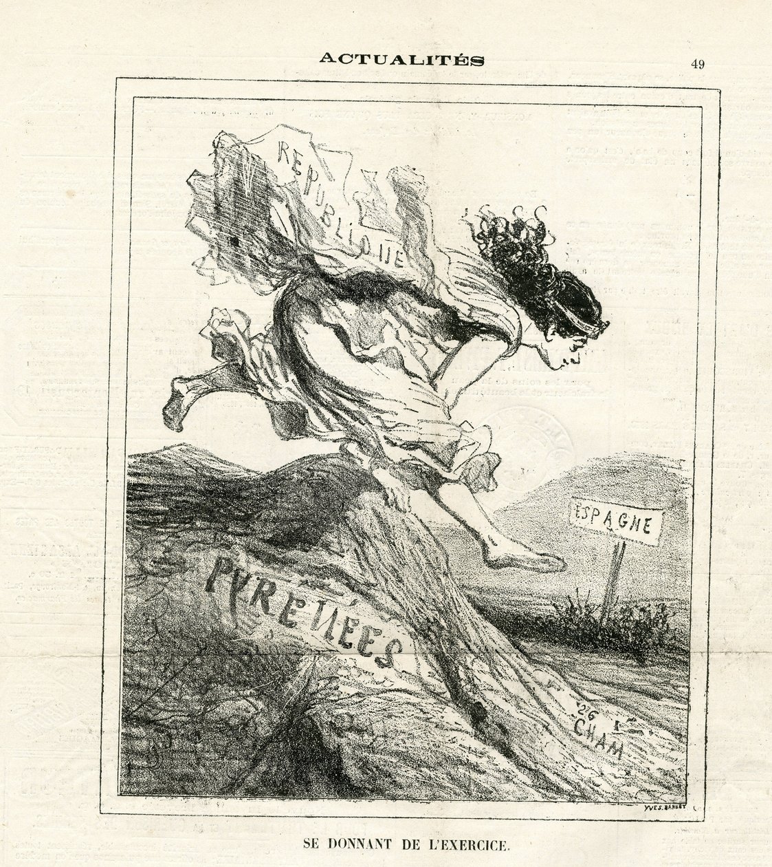 Illusztráció Chamről (1819-1879) Le Charivariban alkotó: Amédée de Noé
