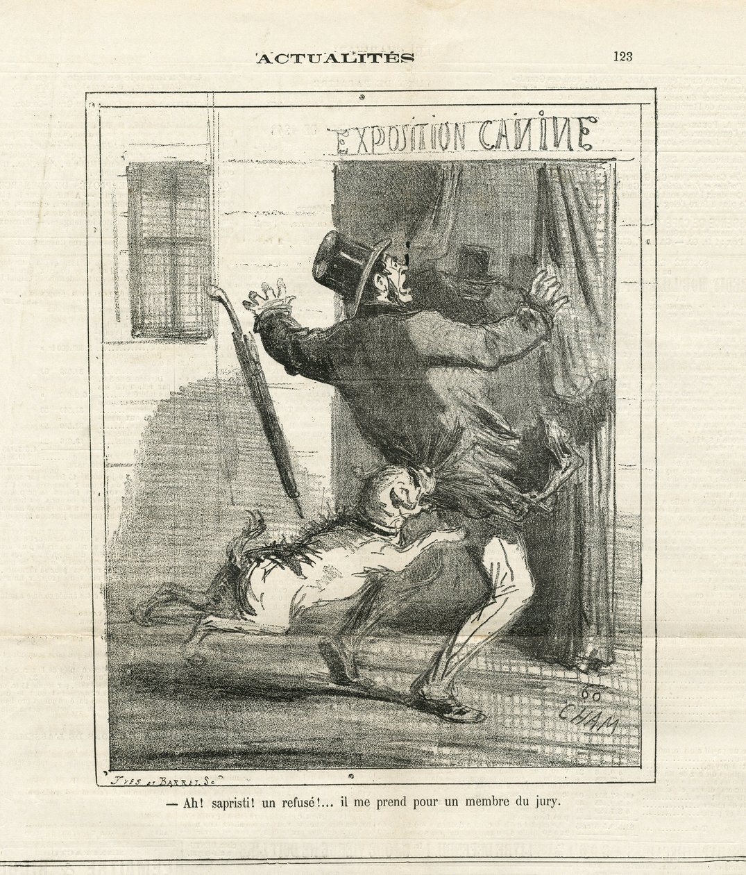 Cham (1819-1879) illusztrációja a Charivariban alkotó: Amédée de Noé