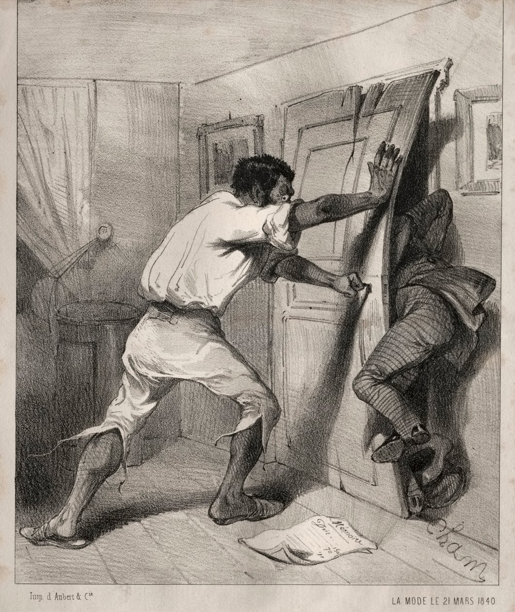 A hitelező túlságosan siet, 1840. alkotó: Cham