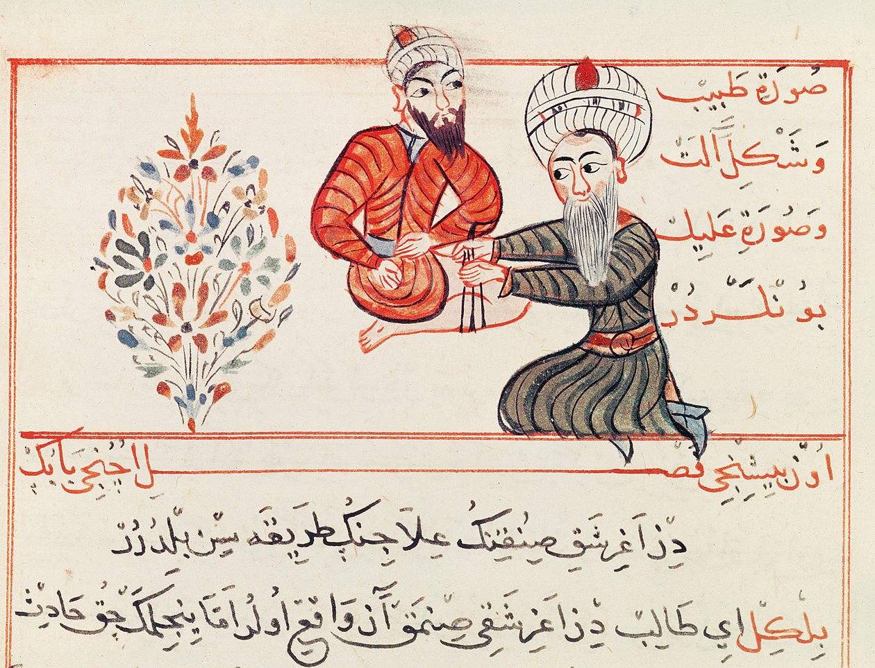 Ms Sup Turc 693 fol. 188 A combcsonttörés csökkentése vagy beállítása, 1466 alkotó: Charaf ed Din