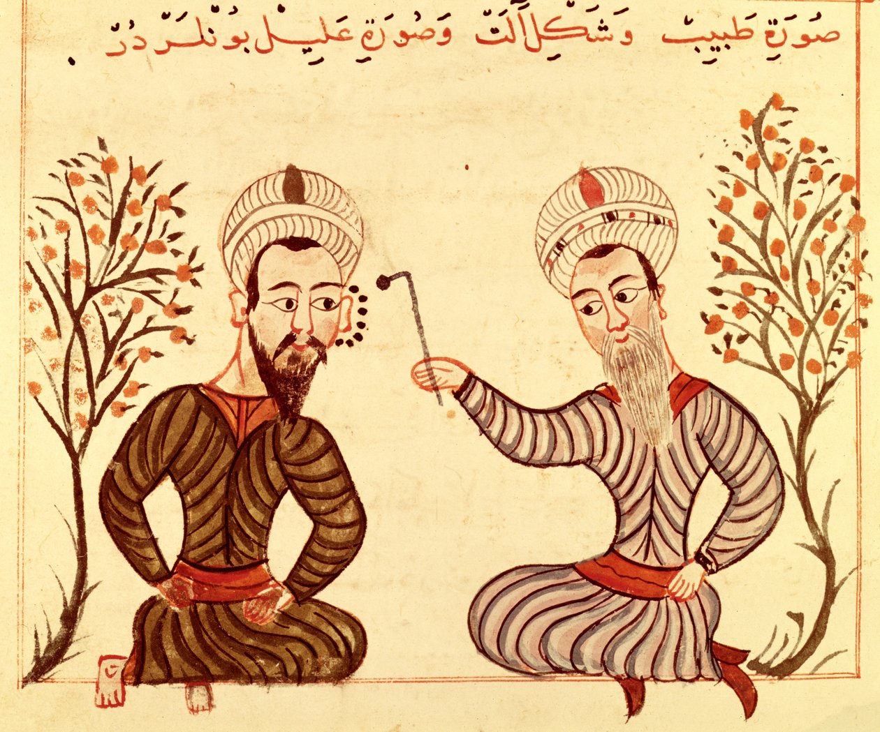 Ms Sup Turc 693 fol.20 Migrén kauterizálása, 1466 alkotó: Charaf ed Din