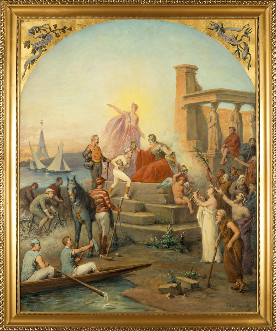Allegória a sporthoz alkotó: Charles Louis Fredy de Coubertin