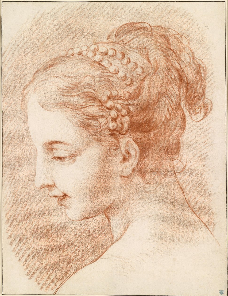 Egy fiatal nő feje a profilban balra alkotó: Charles André van Loo