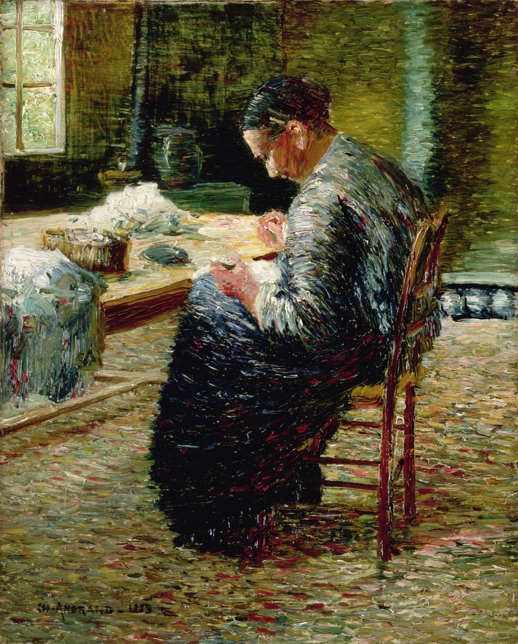 Varró művész anyjának portréja, 1885 alkotó: Charles Angrand