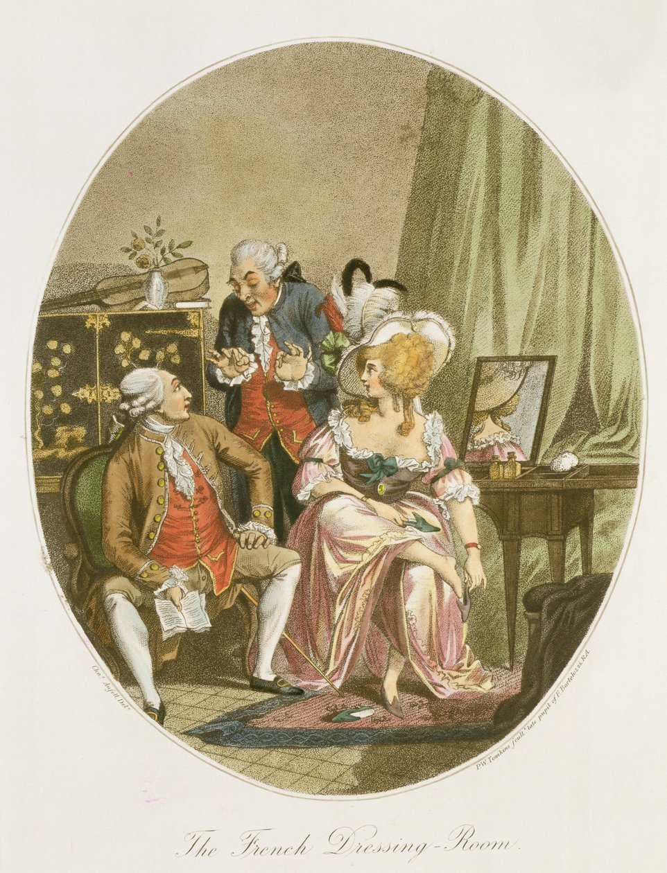 A francia öltöző, metszett P.W. Tomkins (1760-1840) (akvatinta) (lásd még: 64848, 64849 és 64850) alkotó: Charles Ansell