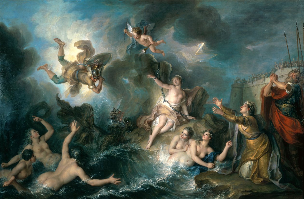 Perseus megmenti az Andromédát alkotó: Charles Antoine Coypel