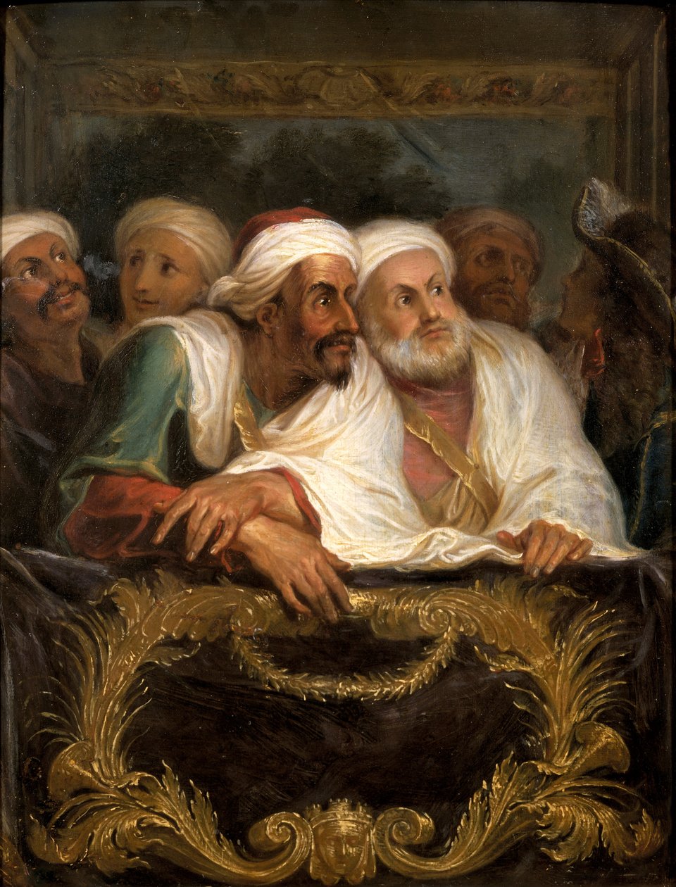 A marokkói nagykövet és kísérete a párizsi olasz vígjátékban 1682 februárjában, 1682 körül alkotó: Charles Antoine Coypel