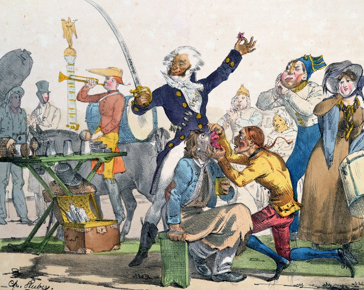 Fogfájás", karikatúra az "Album Comique de Pathologie"-ból, 1823 alkotó: Charles Aubry