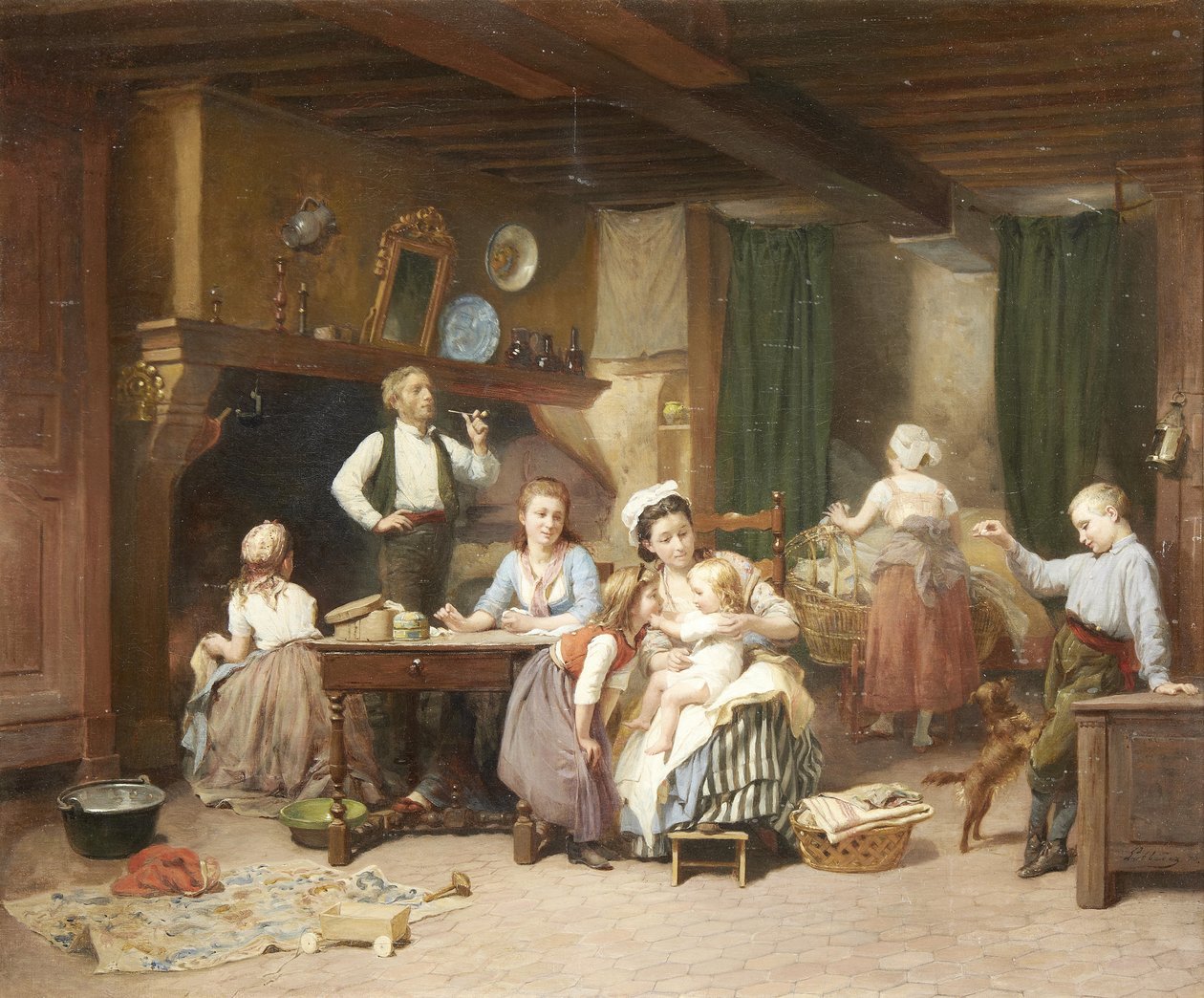 Családi idő alkotó: Charles Auguste Romain Lobbedez