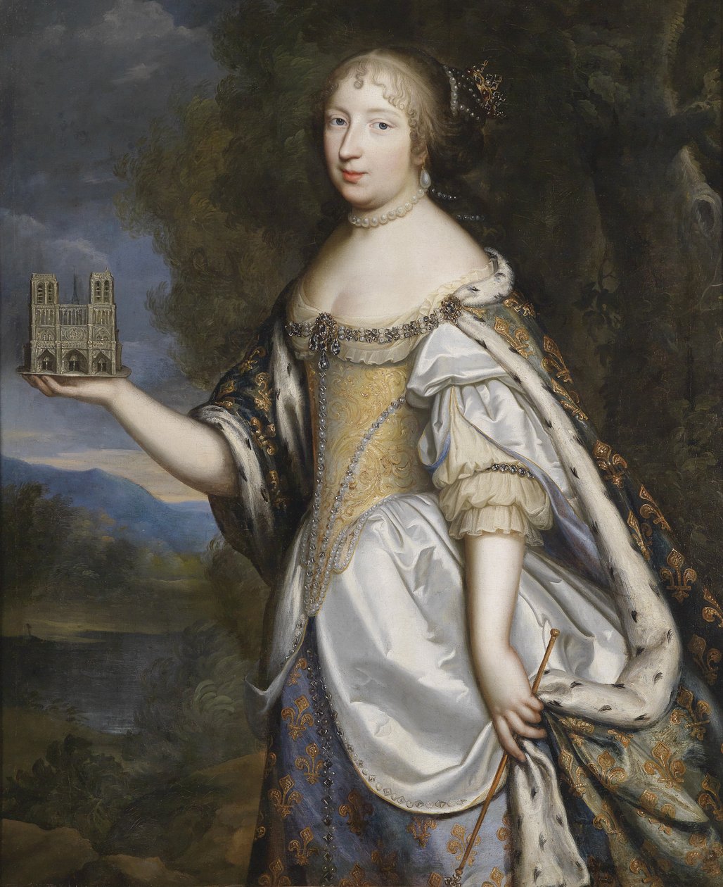 Mária Terézia francia királynő portréja, a párizsi Notre-Dame székesegyház védnöke alkotó: Charles Beaubrun