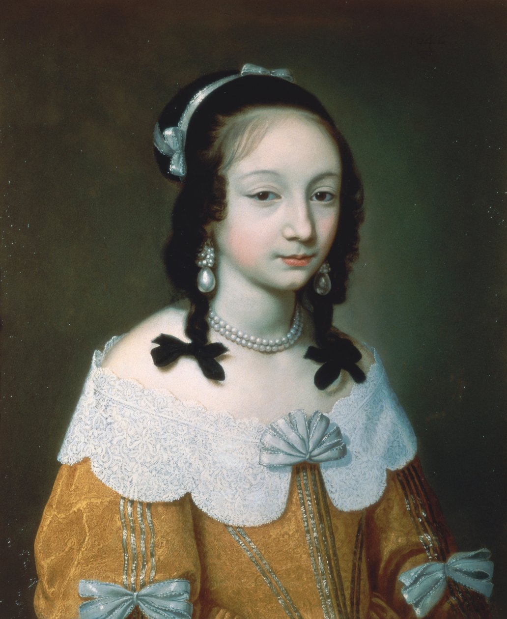 Sárga selyemruhát viselő hölgy portréja, 1646 alkotó: Charles Beaubrun