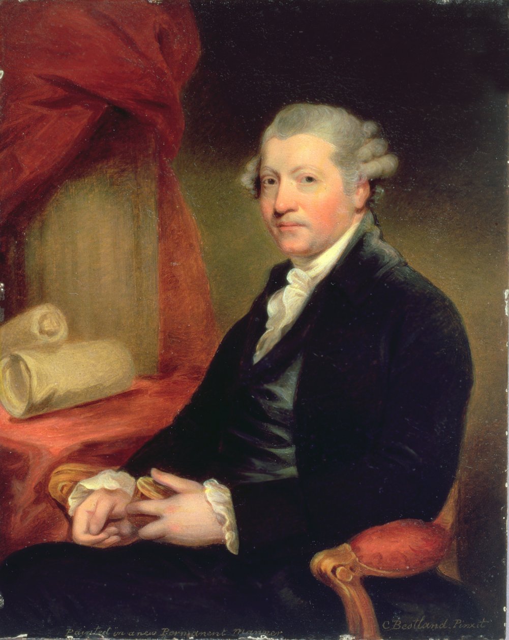 Joshua Reynolds portréja, 18. század (olaj, réz) alkotó: Charles Bestland