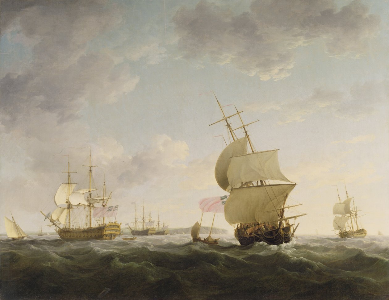 Szállítás a La Manche csatornában, 1755 körül alkotó: Charles Brooking