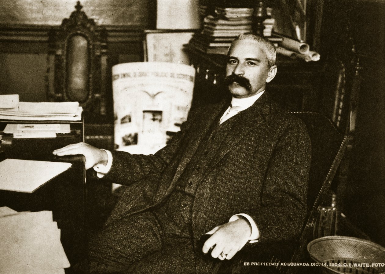 Ramon Corral alelnök, 1904. december 14. (bw photo) alkotó: Charles Burlingame Waite