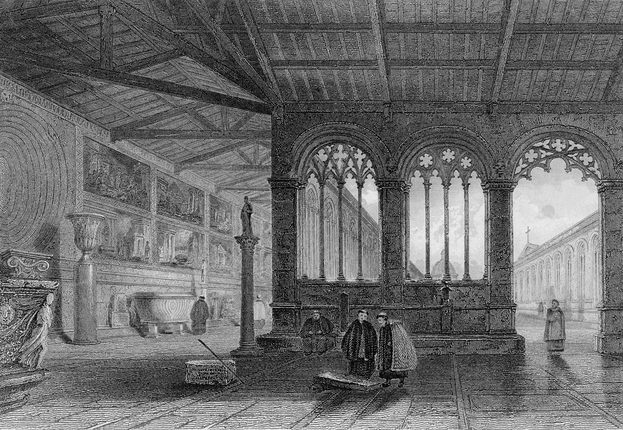 Campo Santo, Pisa, metszett Edward Finden alkotó: Charles Cattermole