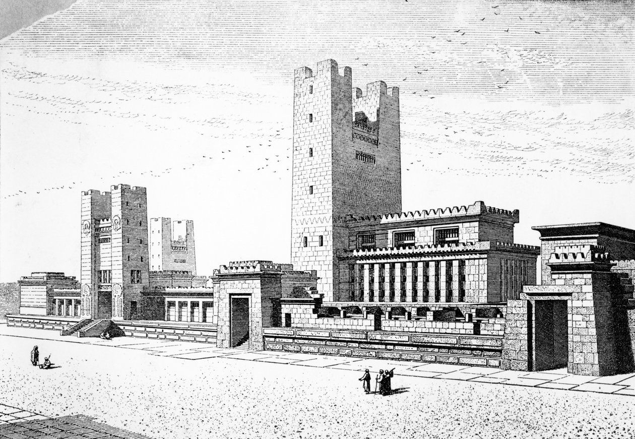 Salamon templomának újjáépítése Jeruzsálemben, 1887 alkotó: Charles Chipiez