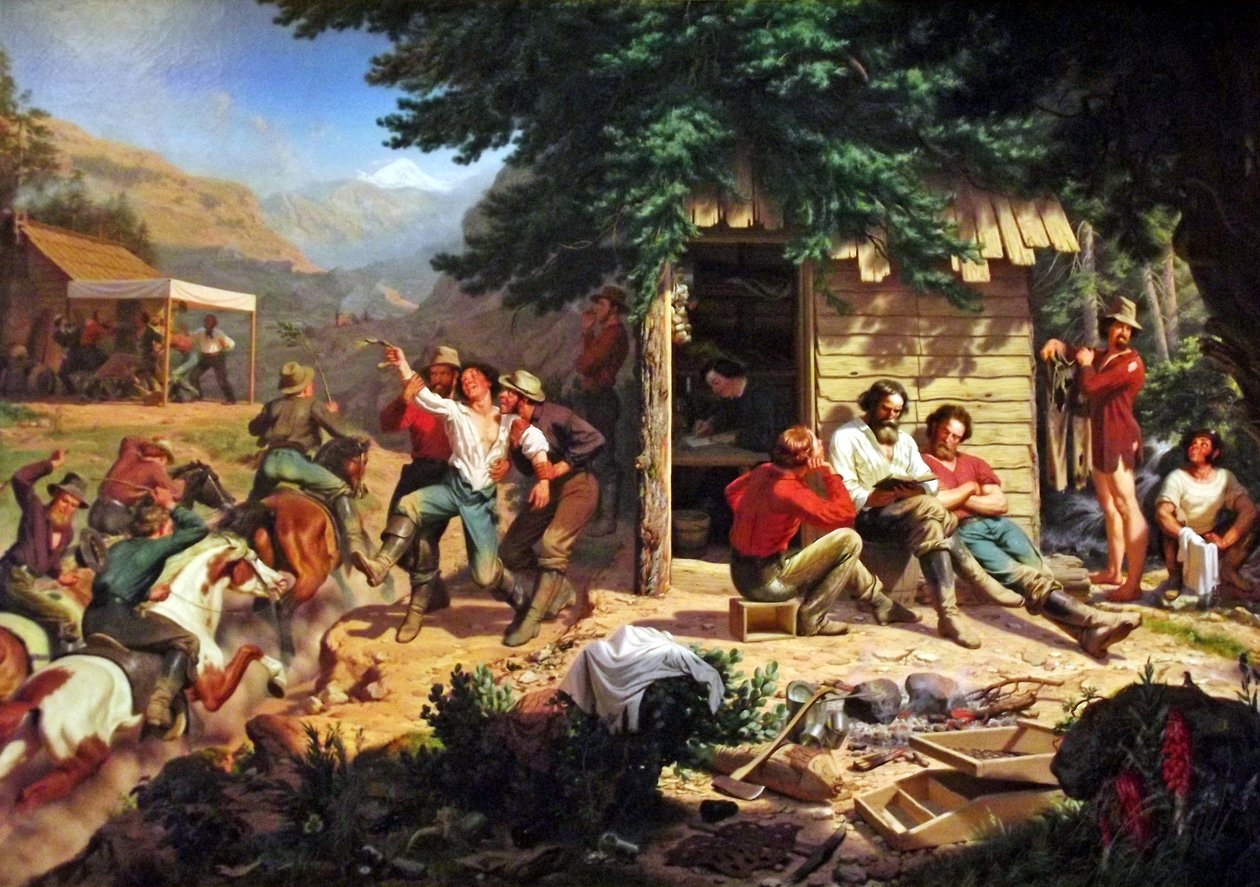 Vasárnap reggel a bányában alkotó: Charles Christian Nahl