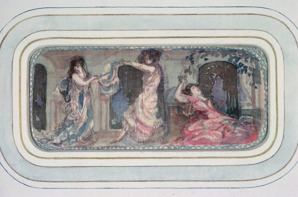 Két női alak táncol egy szobában, egy másik fekvő alkotó: Charles Edward Conder