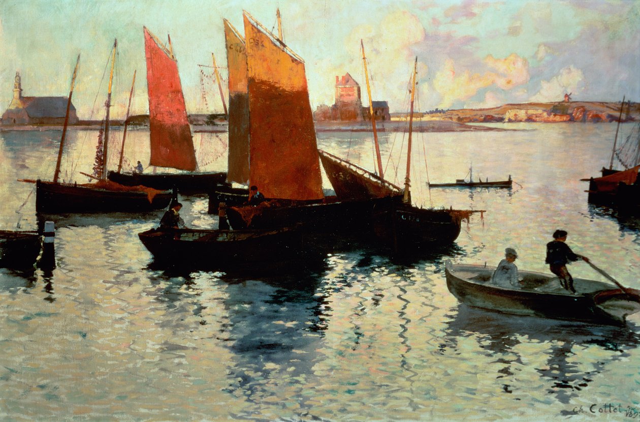 Esti fény Camaret kikötőjében, 1892 alkotó: Charles Cottet