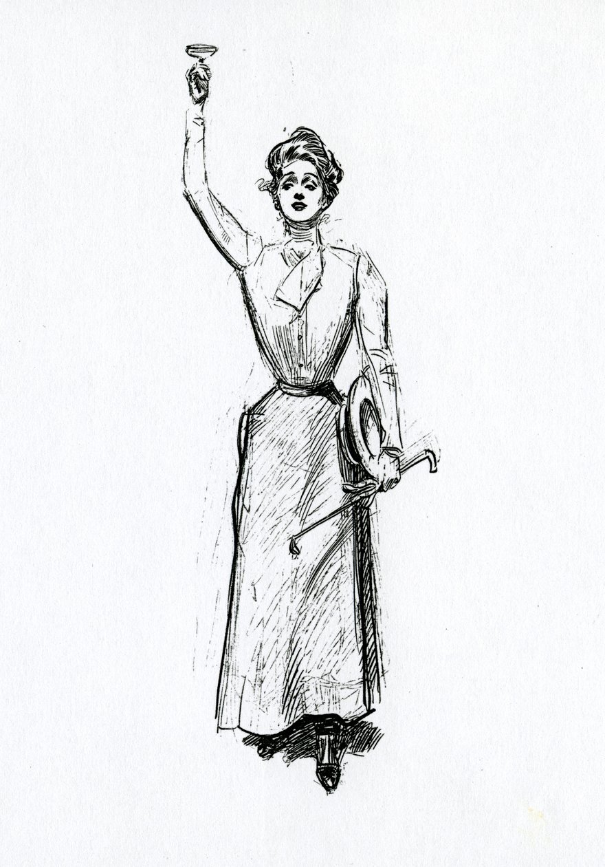 Gibson lány lovaglófelszerelésben, 1902 körül alkotó: Charles Dana Gibson