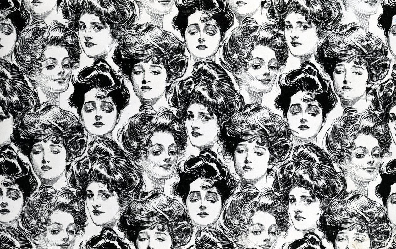 Tapéta kialakítás, legénylakásnak megfelelő, 1902 alkotó: Charles Dana Gibson