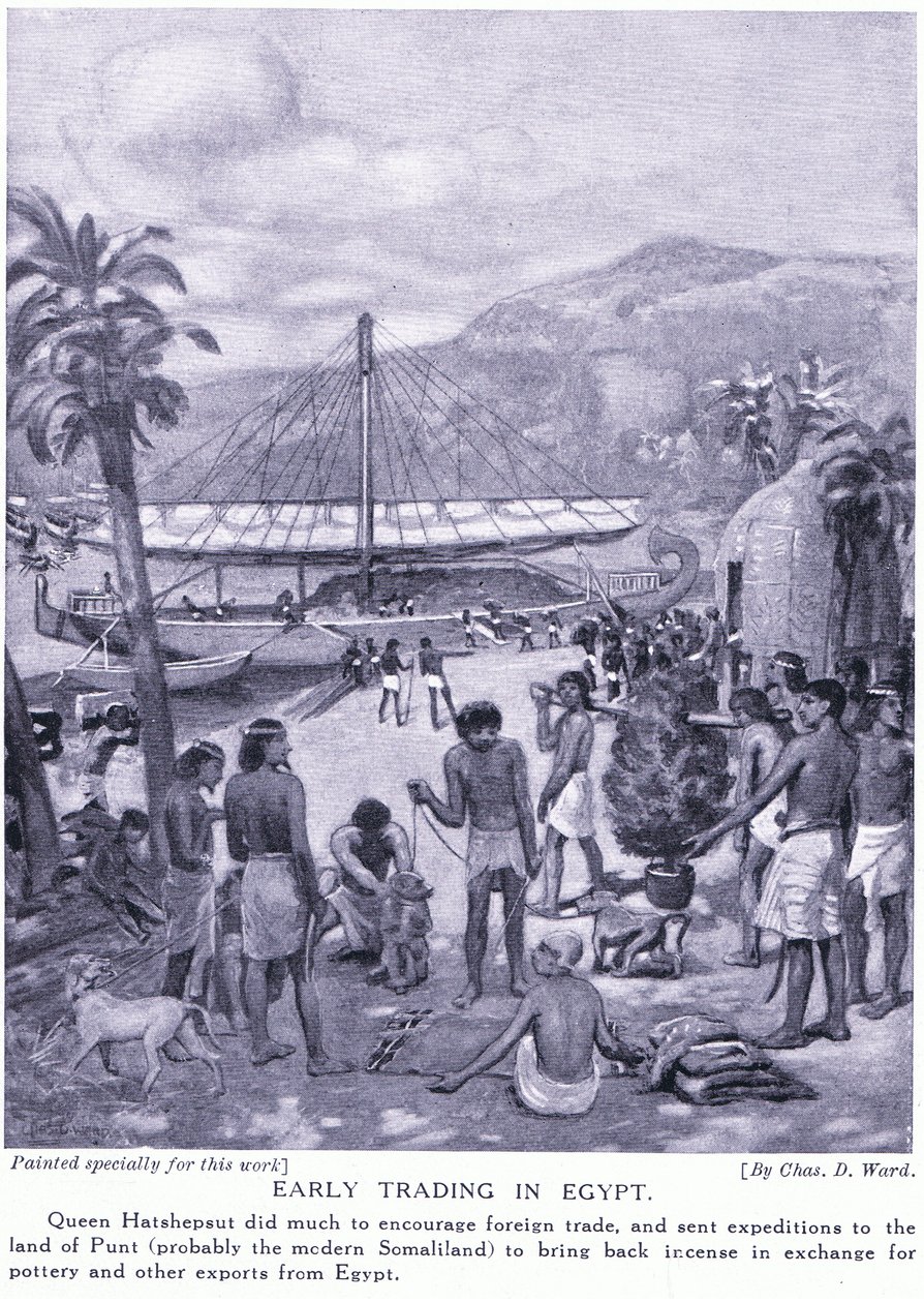 Korai kereskedés Egyiptomban, 1920 körül alkotó: Charles Daniel Ward