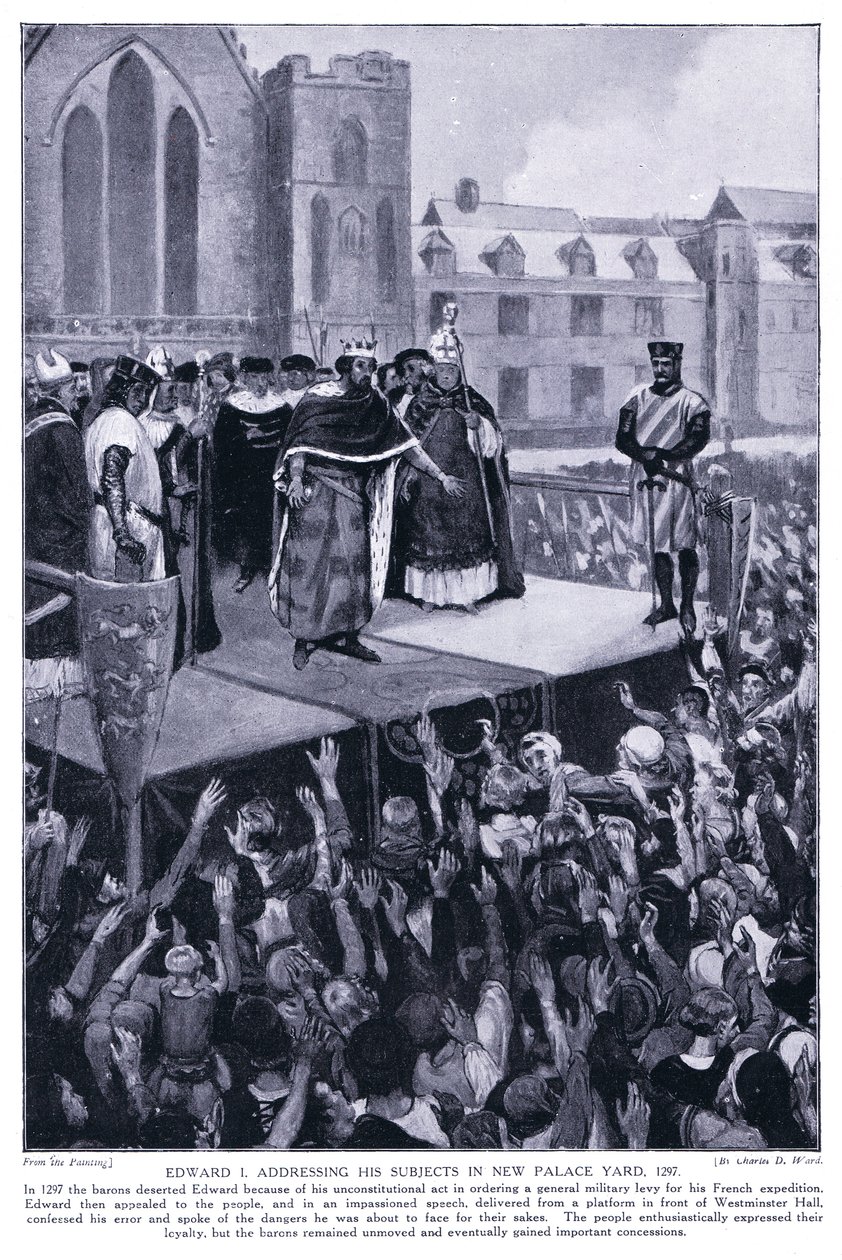 I. Edward az 1920-as évek AD1297 új palotaudvarában beszél alanyaihoz alkotó: Charles Daniel Ward