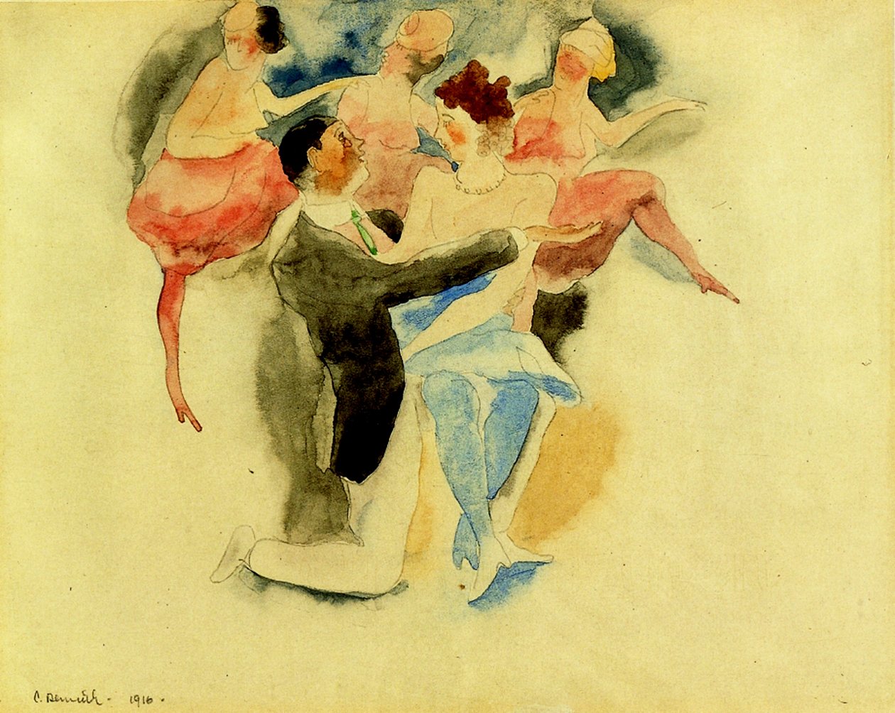 Vaudeville, 1916 (wc és ceruza papíron) alkotó: Charles Demuth