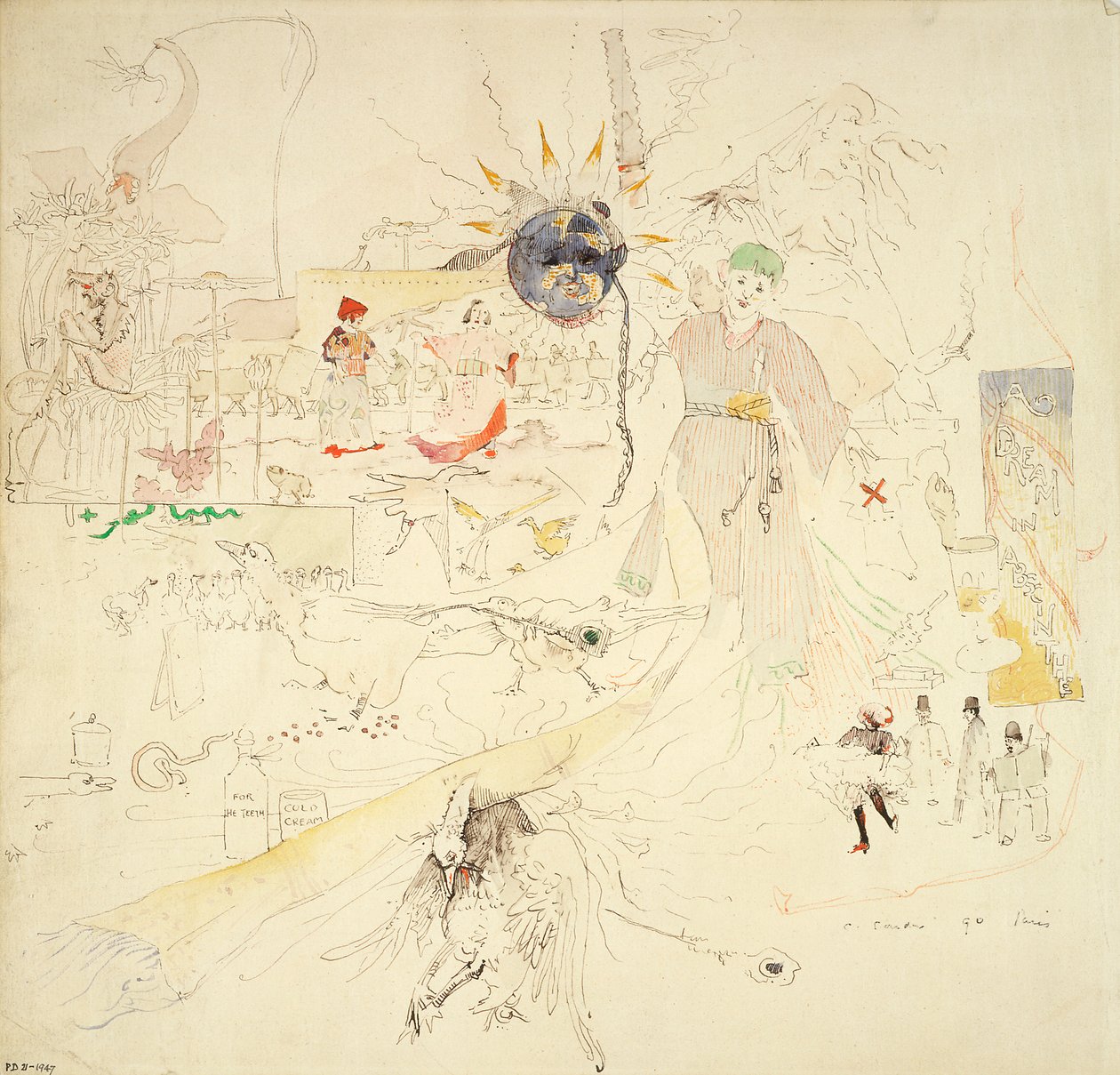 Álom abszintban, 1890 (toll és tinta, wc-vel, papírra) alkotó: Charles Edward Conder