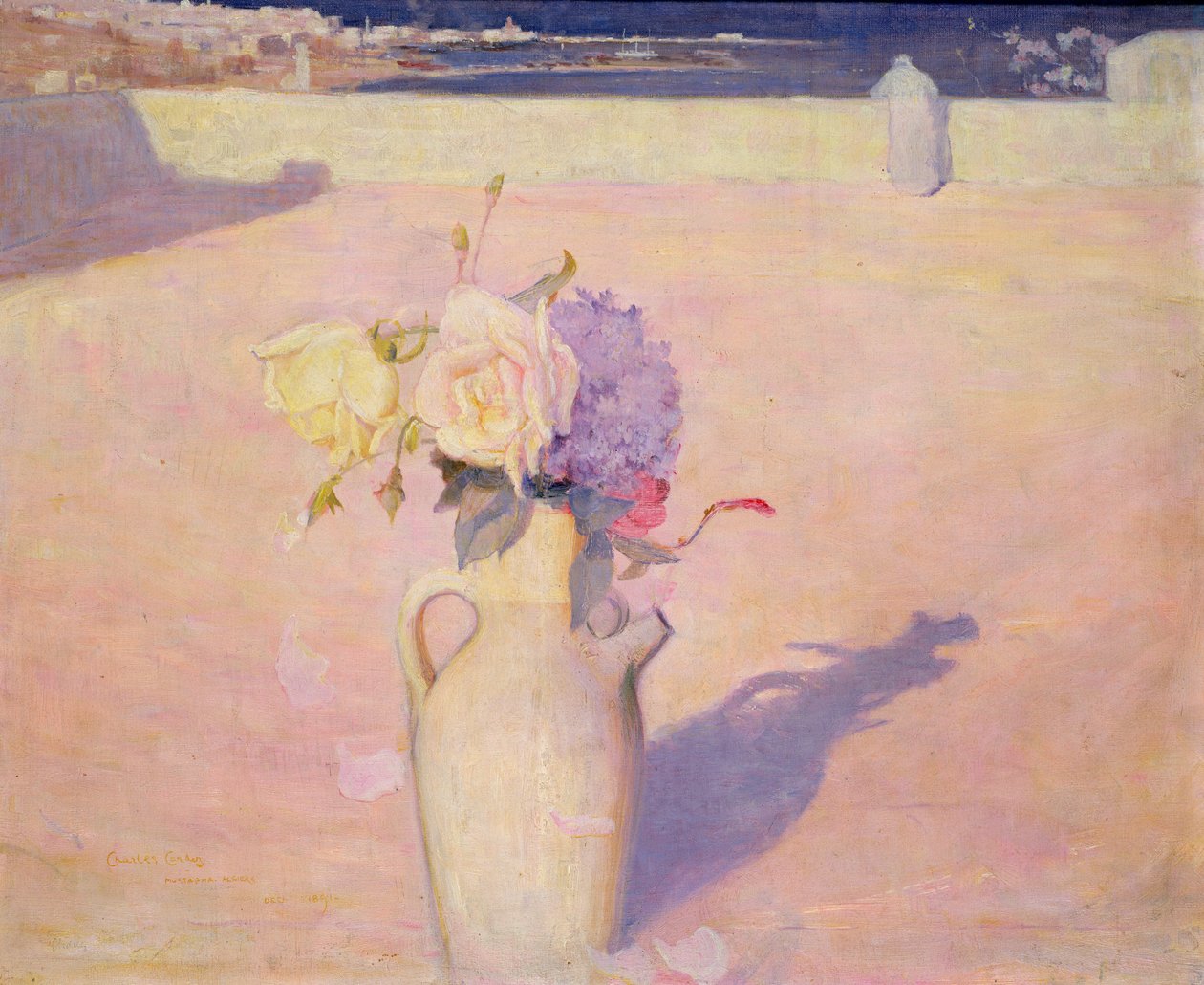 Virágok vázában Mustapha hátterében, Algír, 1891 alkotó: Charles Edward Conder