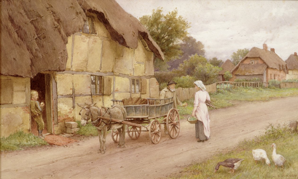 A szamárkocsi, 1920 körül alkotó: Charles Edward Wilson