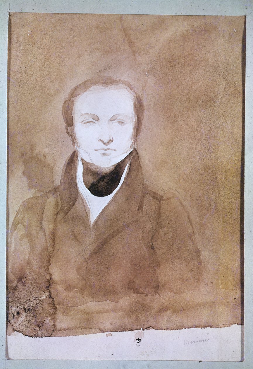 Prosper Merimee (1803-70) portréja (toll és tinta WC-vel papíron) alkotó: Charles Emile Callande de Champmartin