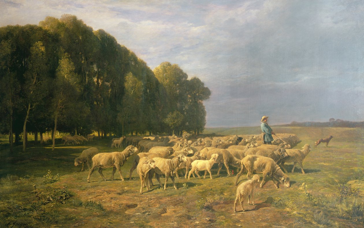 Birkanyáj a tájon alkotó: Charles Emile Jacque