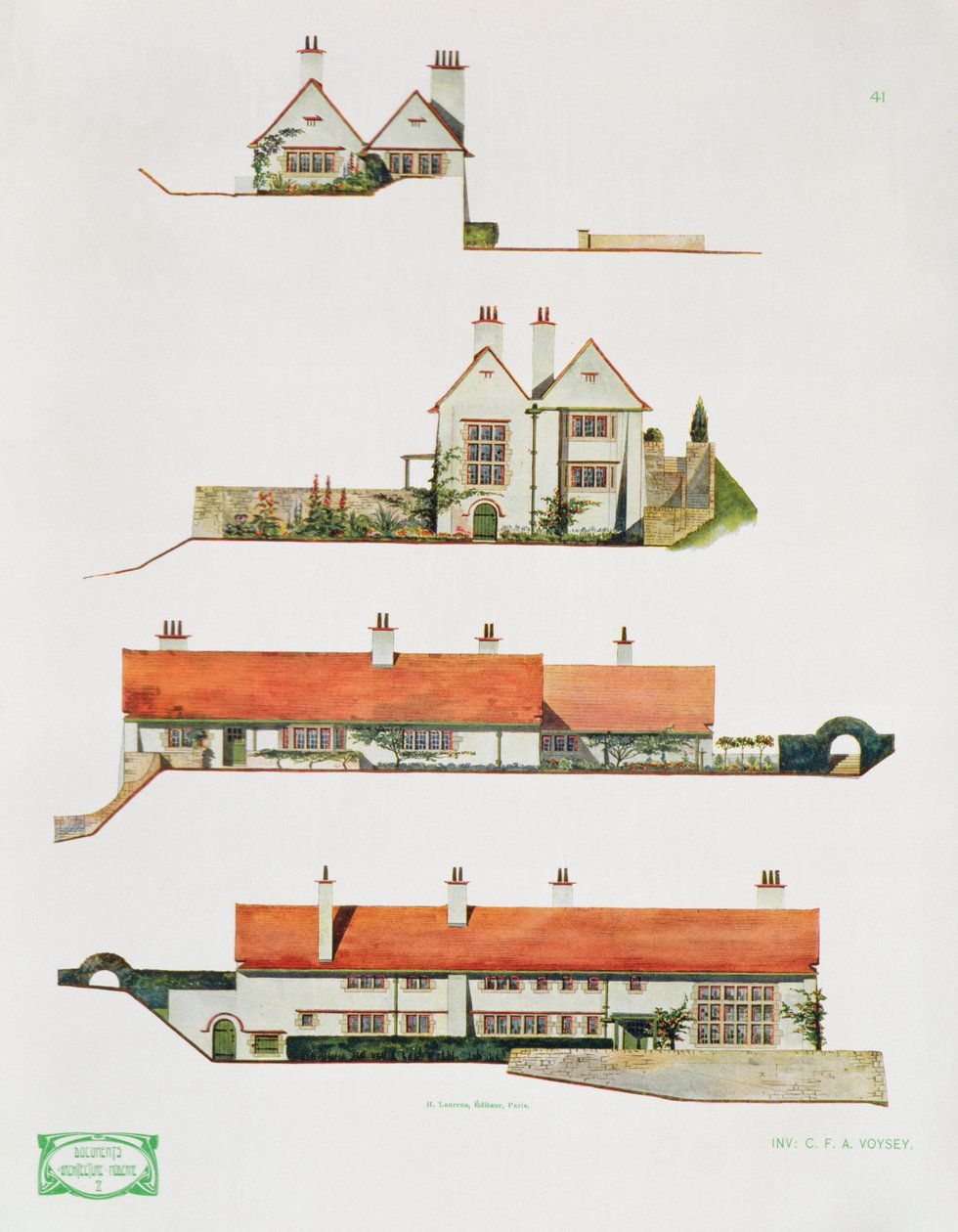 Egy kis vidéki ház tervezése, 1900-as évek eleje alkotó: Charles Francis Annesley Voysey